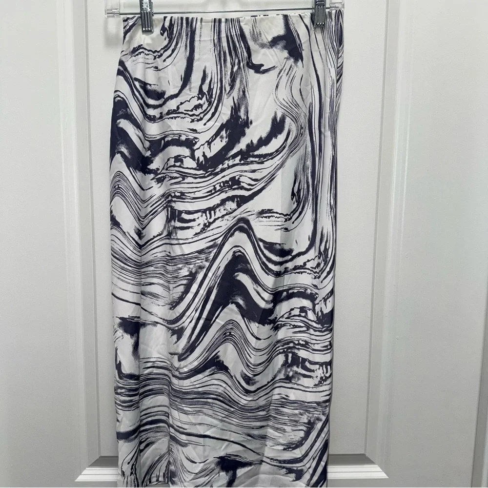 NWOT Target A New Day Ruched Satin Midi High Waisted Slip Skirt